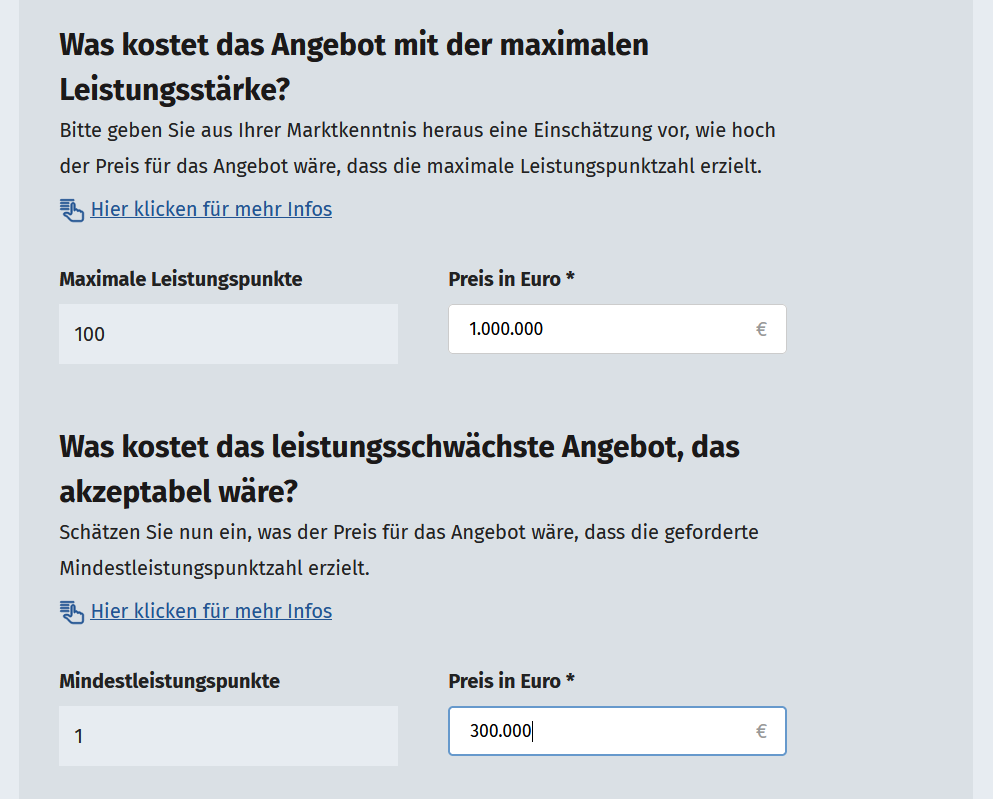Preisleistungsgewichtungscheck Schritt 3: Preisschätzung Preisleistungsgewichtungscheck Schritt 3: Preisschätzung